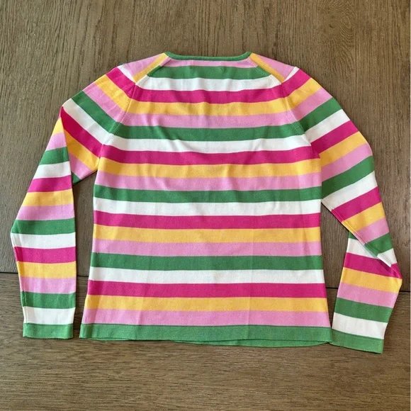 Fairway & Greene Women’s Striped V-Neck Sweater Size Medium - Picture 8 of 8